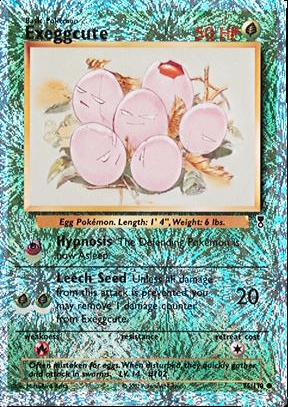 back of pokemon card actual size Exeggcute (52/64) - Jungle