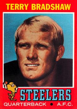 Lot - 1972 Topps #120 Terry Bradshaw Pittsburgh Steelers Pro Action Football  Card